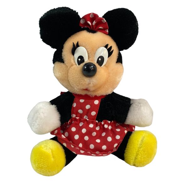 Disneyland Vintage Minnie Mouse Plush Red Polka Dot Dress Walt Disney World - Picture 1 of 9